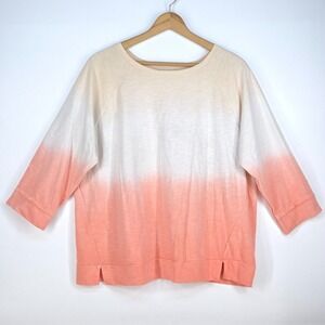 Cato Woman Ombre Sweatshirt 22/24W Peach Cream Cozy Lounge Casual Soft Comfort